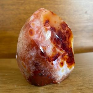 Natural Polished Red Blossom Agate Carnelian Crystal Flame from Madagascar